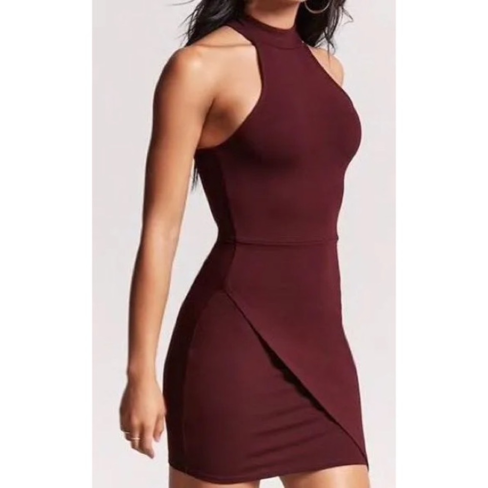 Maroon bodycon dress